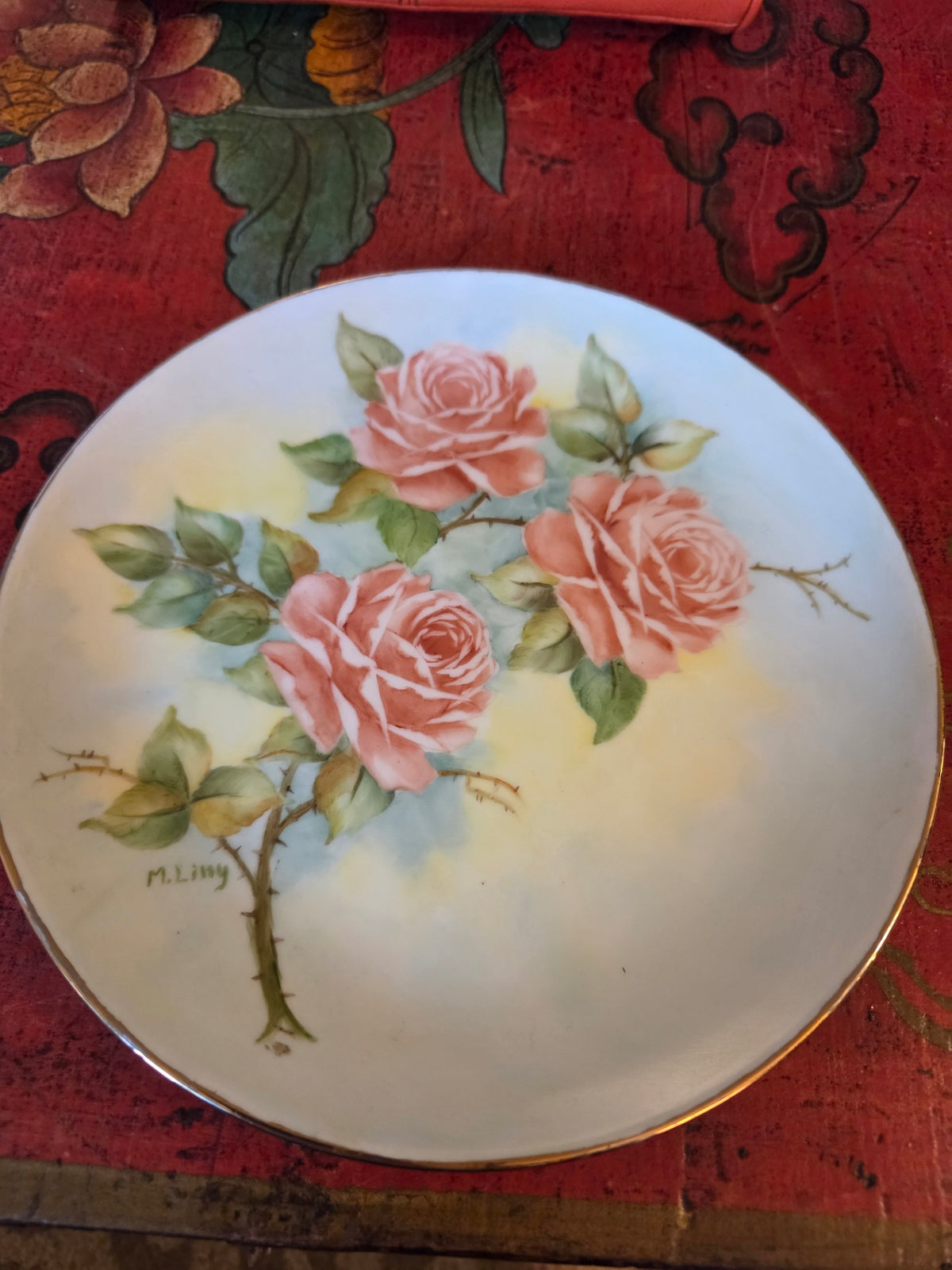 Hand painted signed plate