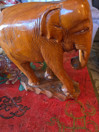Teak hand-carved elephant
