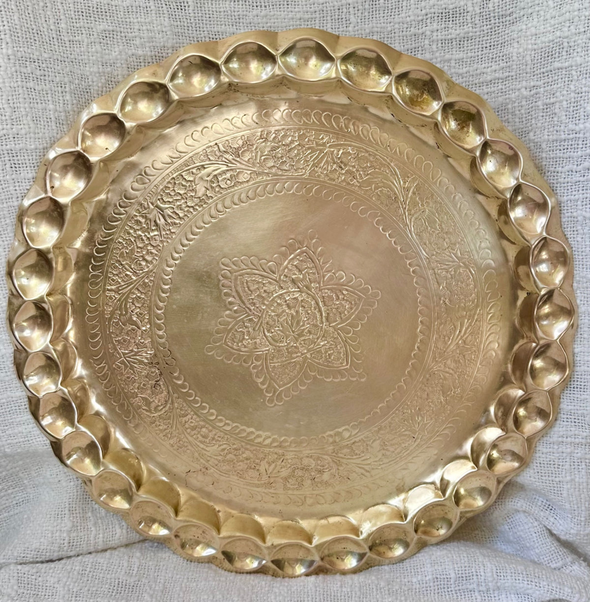Round brass tray 15.5”