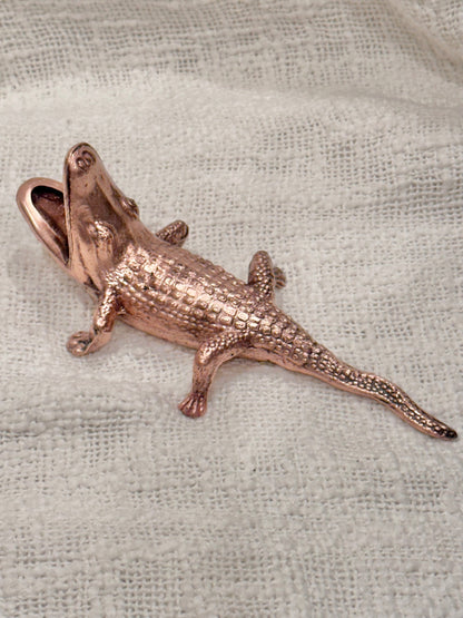 MCM Copper tone metal alligator 