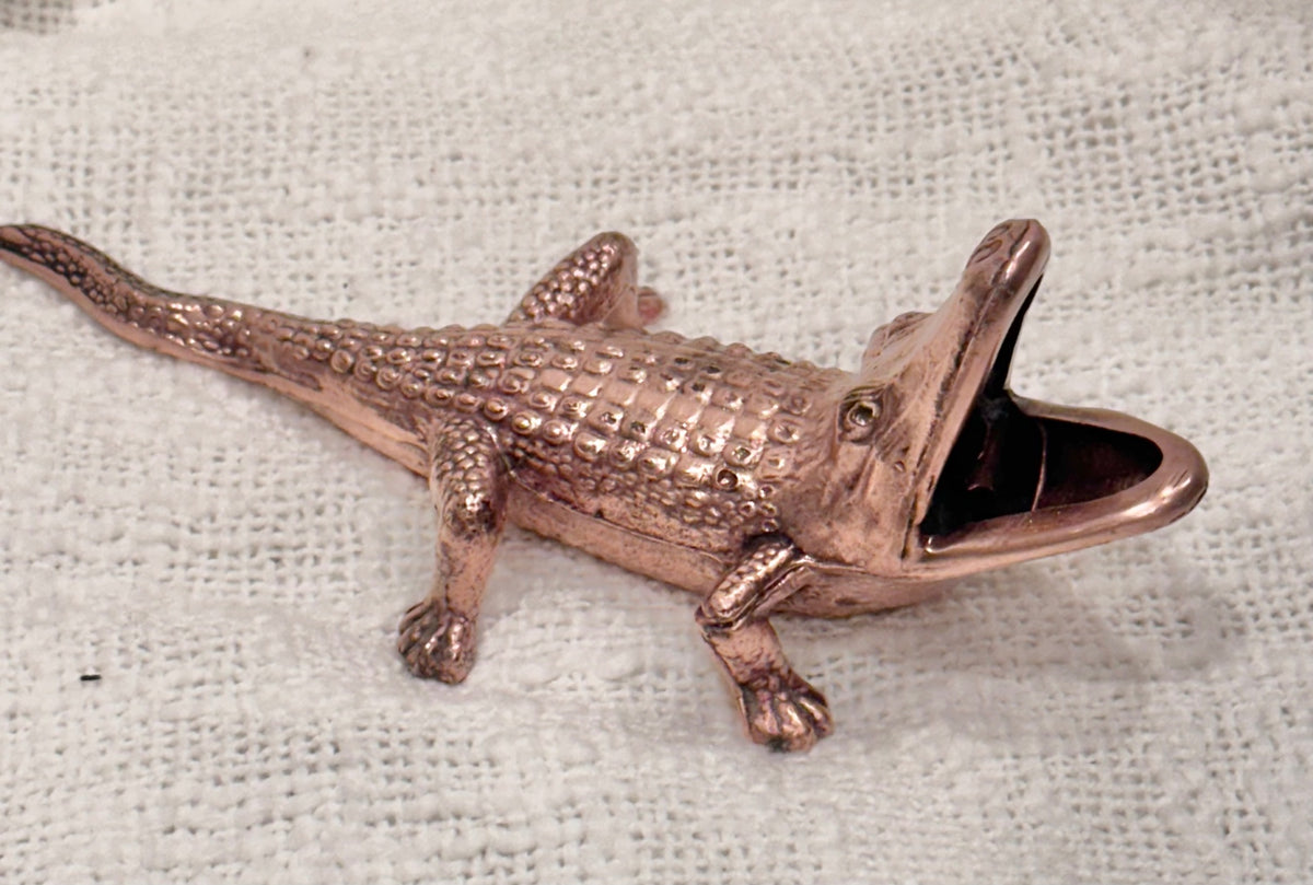 MCM Copper tone metal alligator 