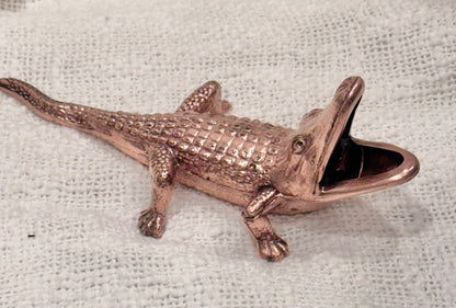 MCM Copper tone metal alligator 