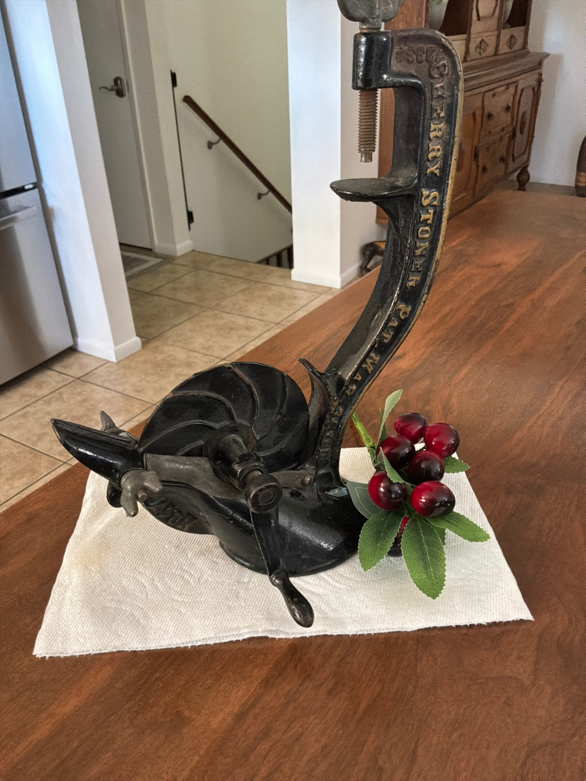 Vintage ENTERPRISE cast iron cherry stone pitter