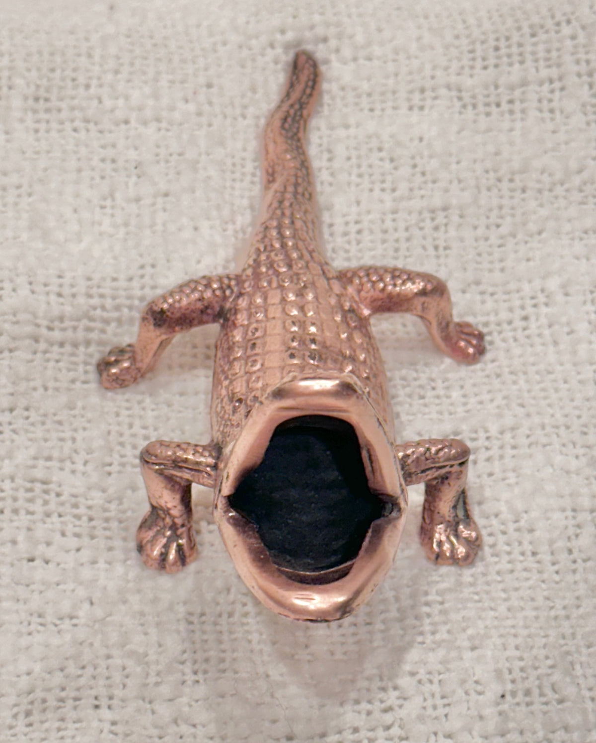 MCM Copper tone metal alligator 