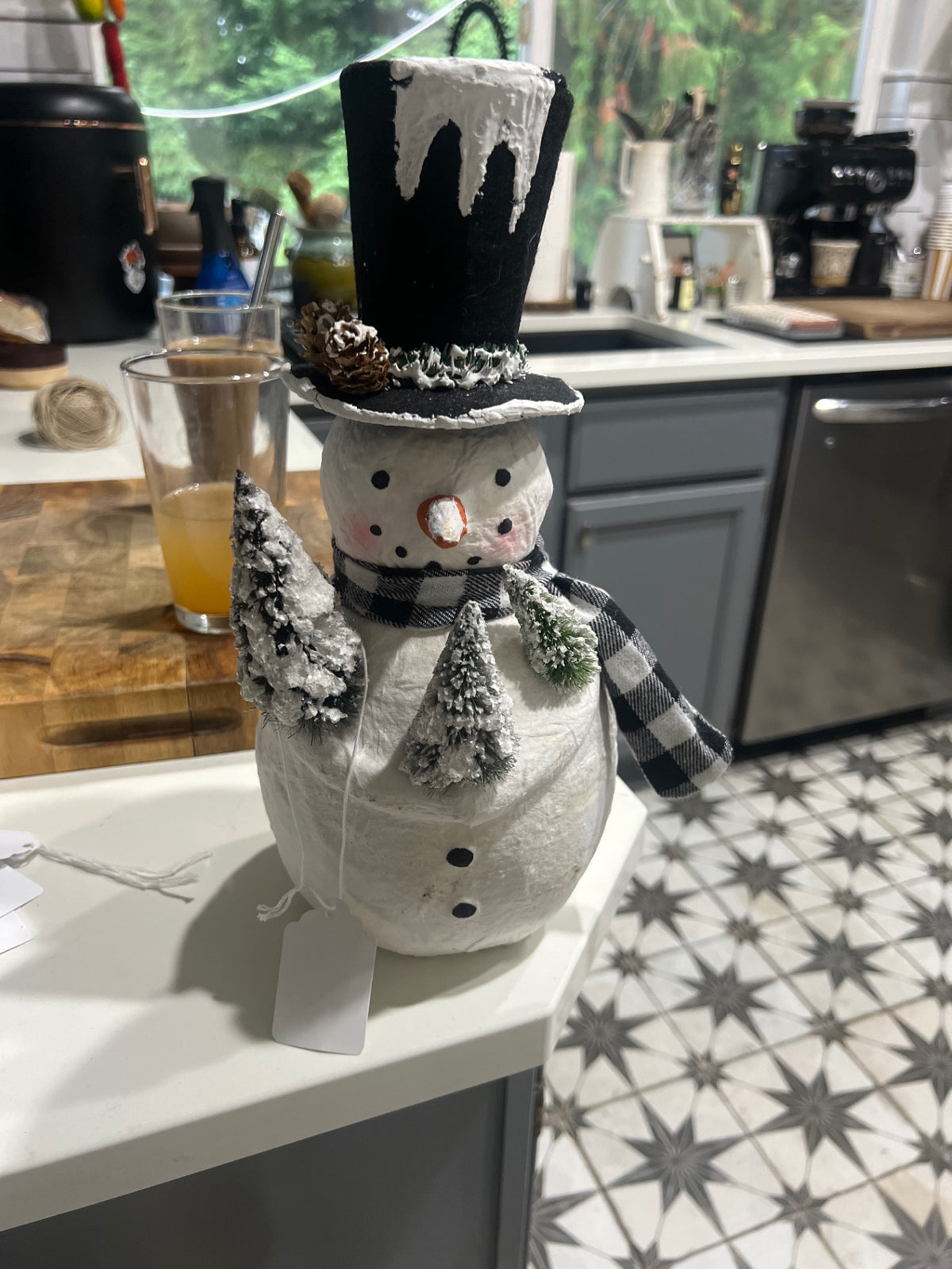 Snowman with trees