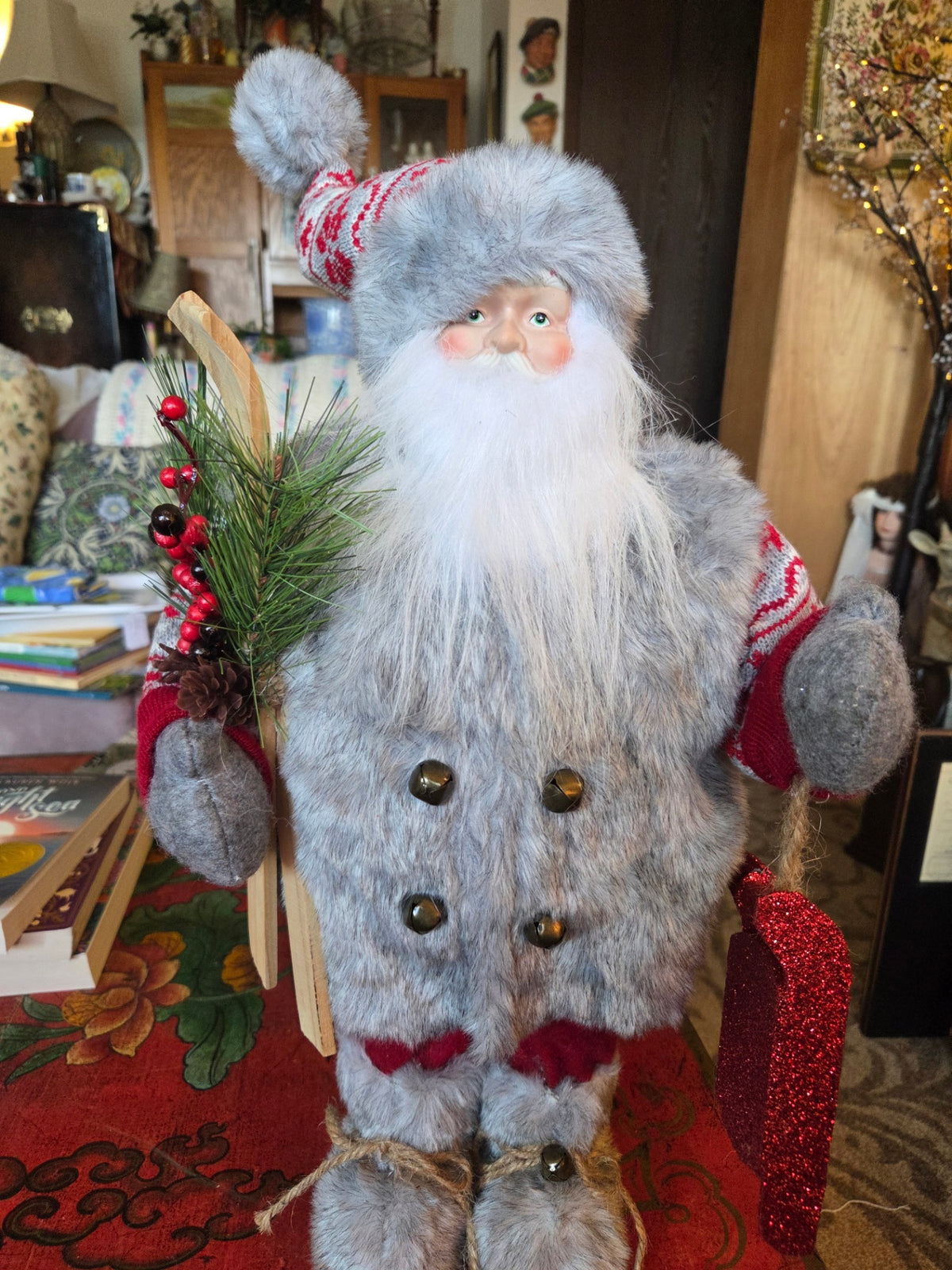 Christmas skiing santa