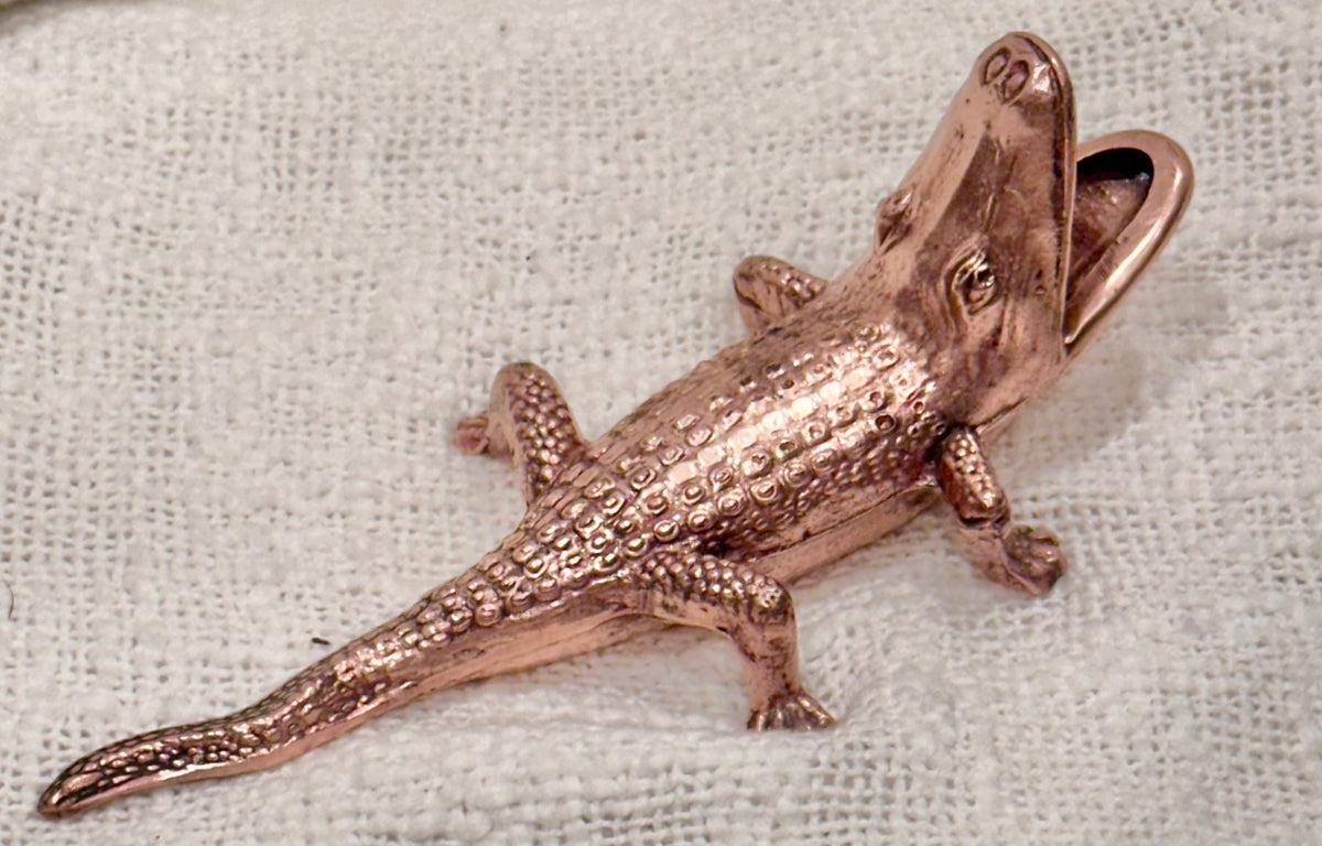 MCM Copper tone metal alligator 