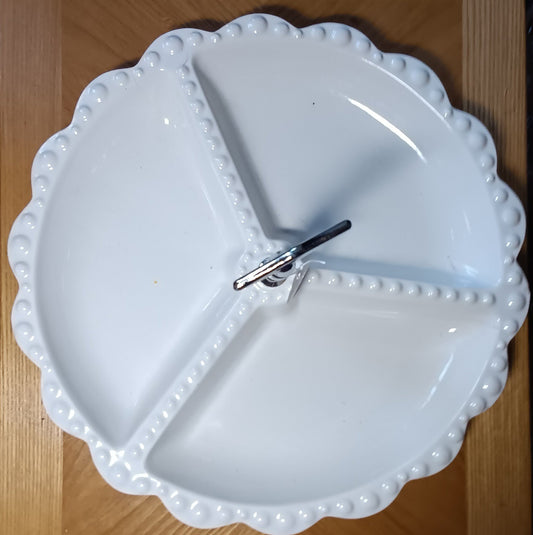  White Divided Serving Dish 12"