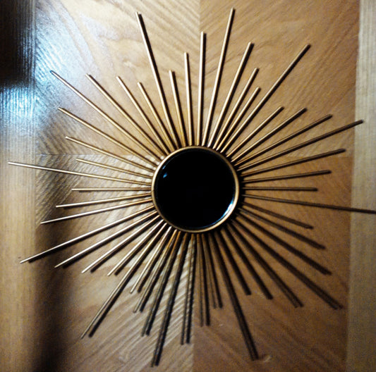 Golden Sunburst Mirror. 12"