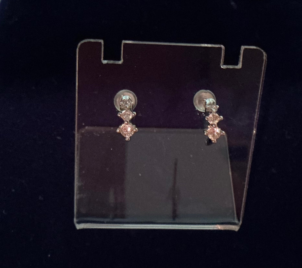 TINY “C” Shaped CZ Earrings
