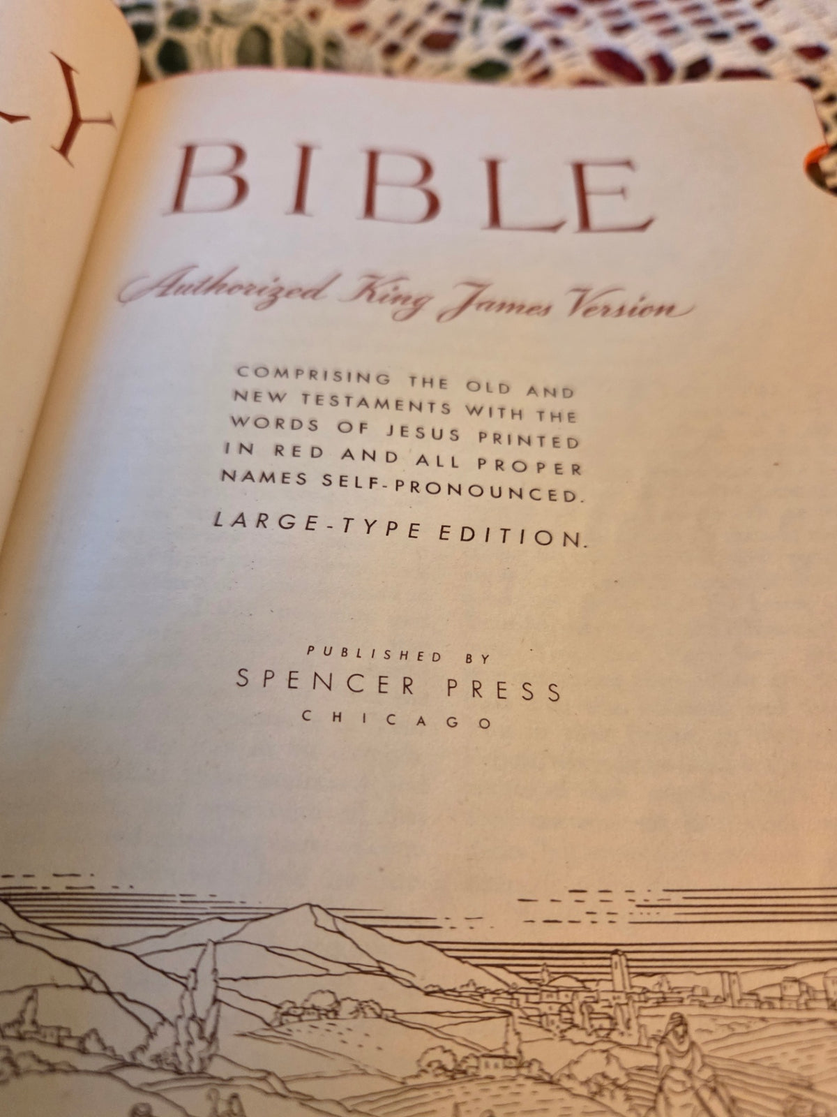 Leather 1947 King James Bible.  Large print