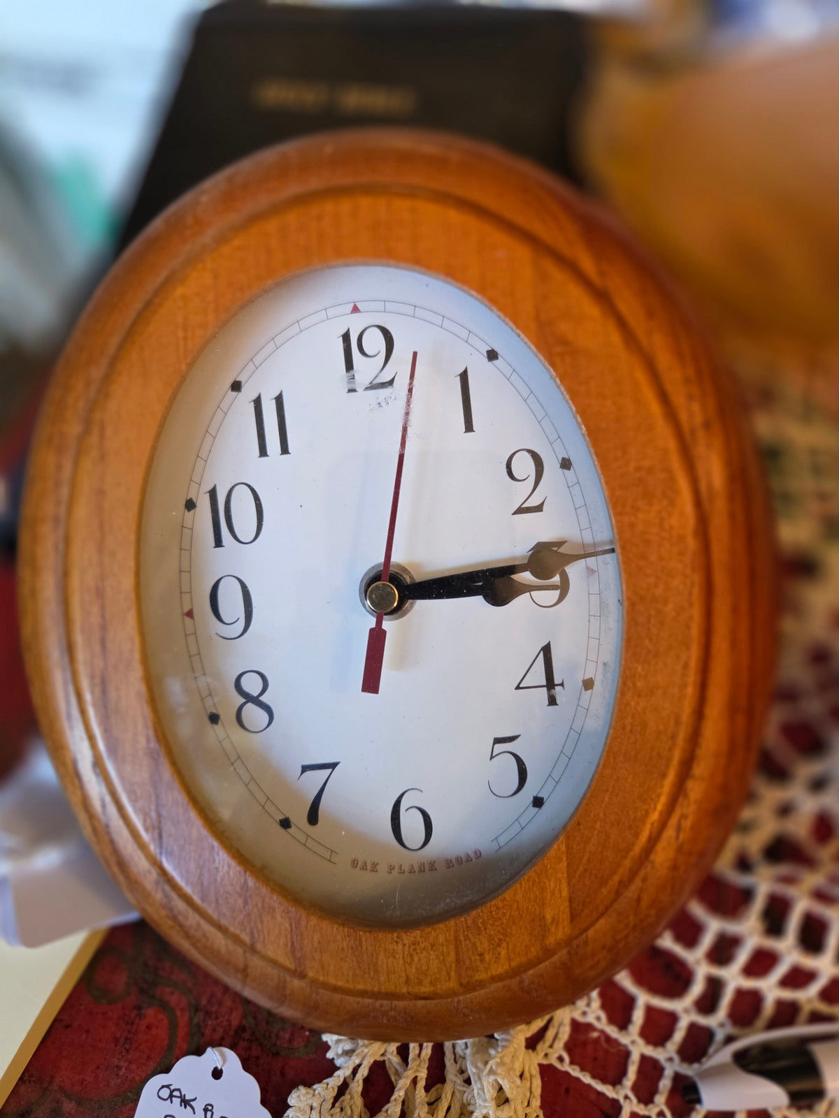 Oak plank road wall clock