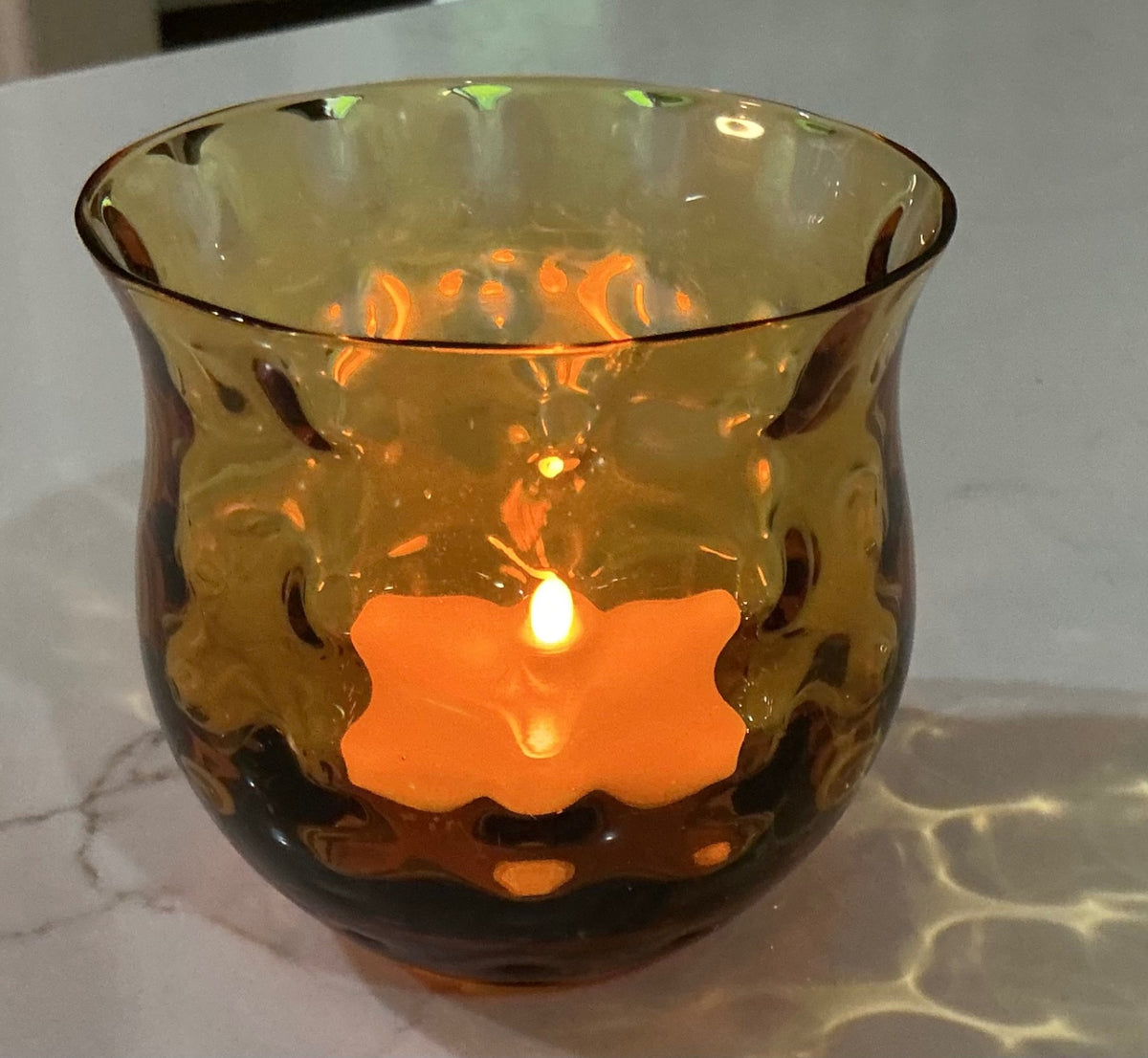 AMBER TEA LIGHT HOLDER