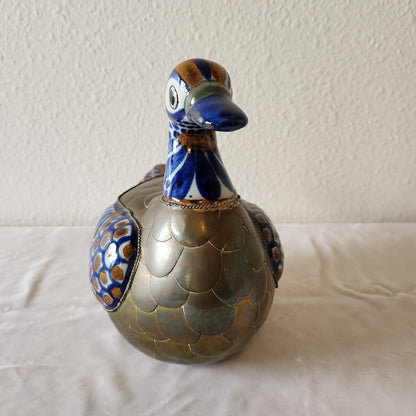 Tonala Ceramic & Brass Duck - Large