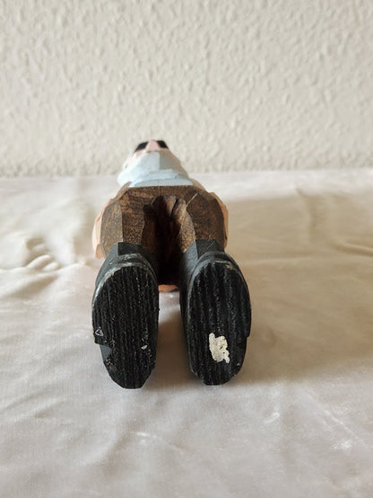 Old Salt Sailor Folk Art Flat Plane Carved Wood Figure