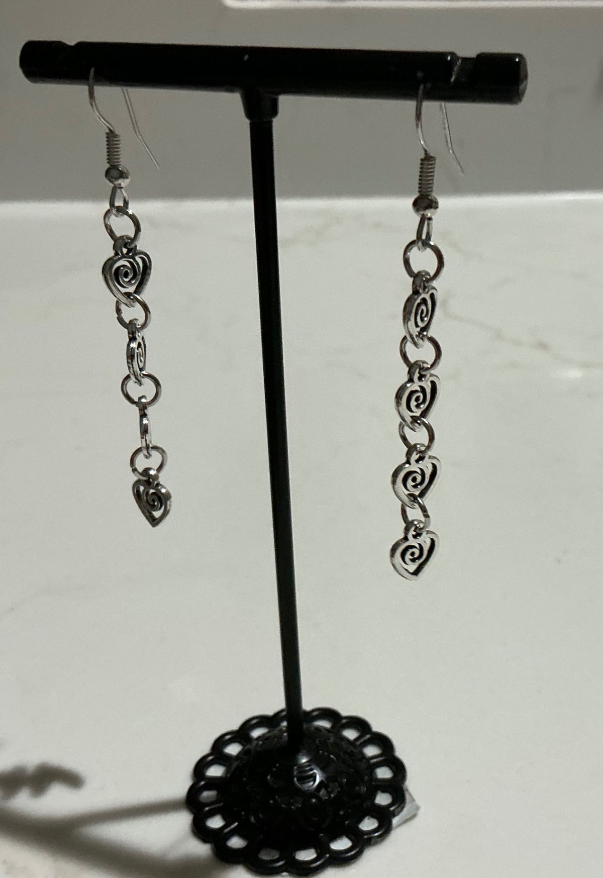 Geometric Heart Earrings