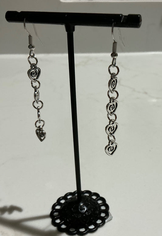Geometric Heart Earrings