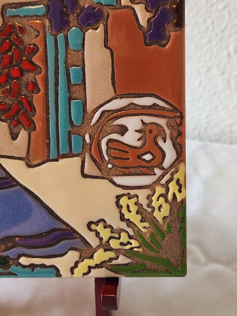 Santa Fe Mag Mor Studios Vintage Handpainted Tile