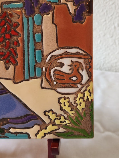 Santa Fe Mag Mor Studios Vintage Handpainted Tile