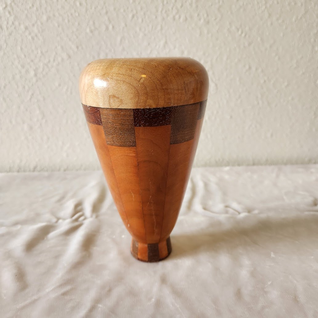Postmodern Handturned Segmented Wooden Vase