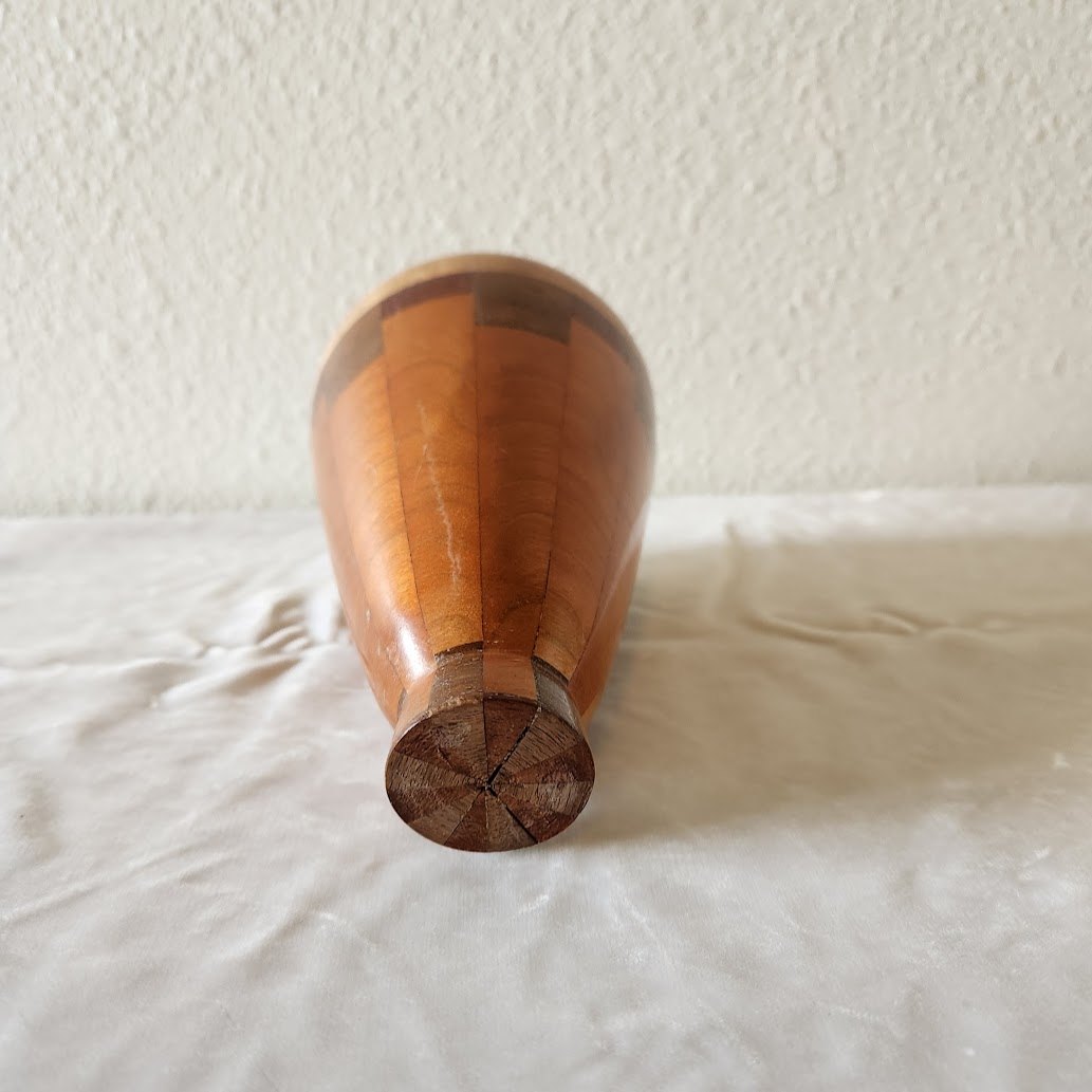 Postmodern Handturned Segmented Wooden Vase