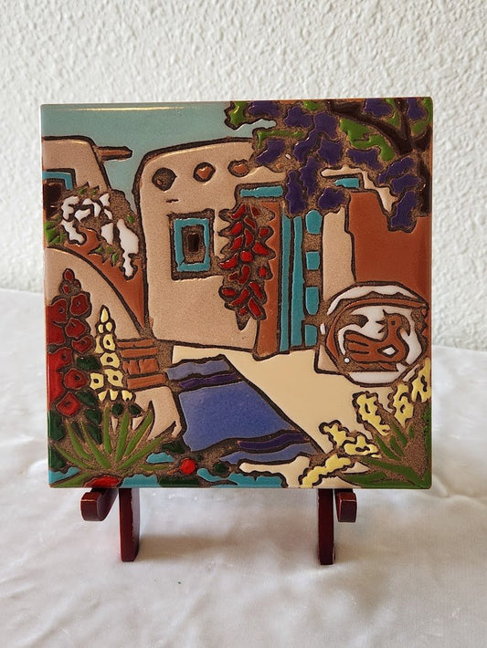 Santa Fe Mag Mor Studios Vintage Handpainted Tile