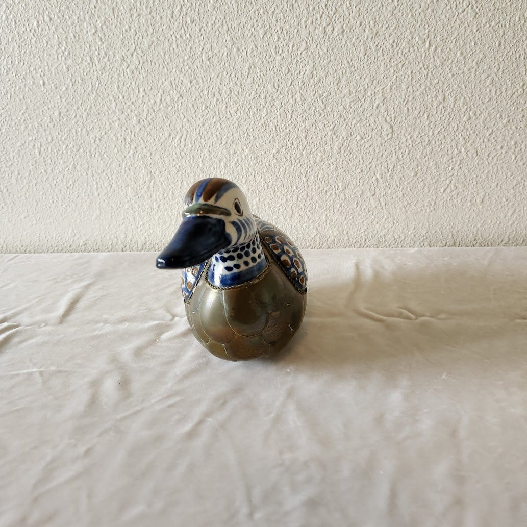 Tonala Ceramic & Brass Duck - Medium