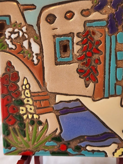 Santa Fe Mag Mor Studios Vintage Handpainted Tile