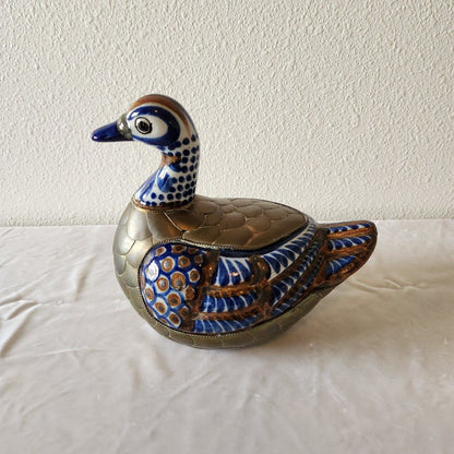 Tonala Ceramic & Brass Duck - Large