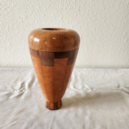 Postmodern Handturned Segmented Wooden Vase