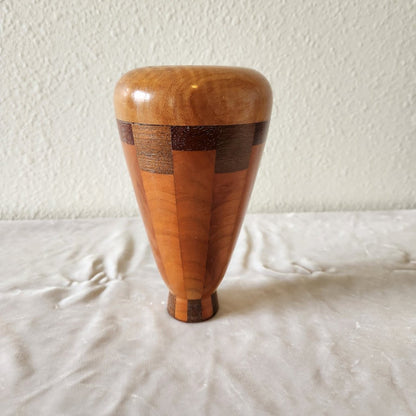 Postmodern Handturned Segmented Wooden Vase