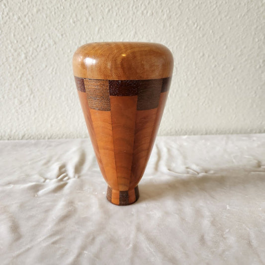 Postmodern Handturned Segmented Wooden Vase