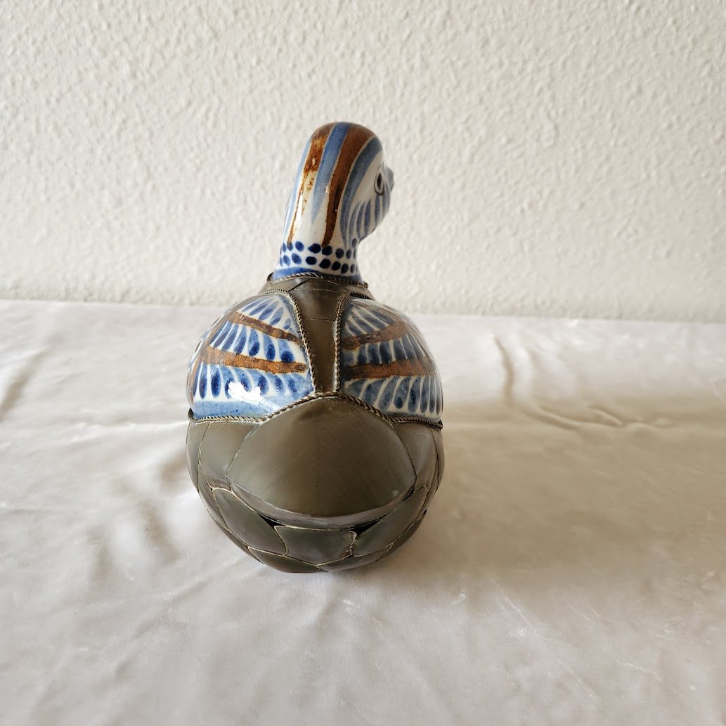 Tonala Ceramic & Brass Duck - Medium