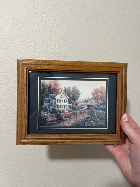 Vintage Framed Carl Valente Art Print “Vintage Island Home”