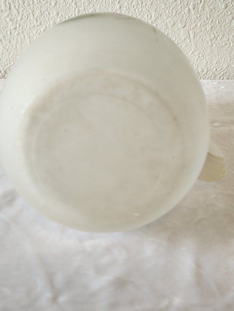 1950s Satin Glass Pitcher with Violets