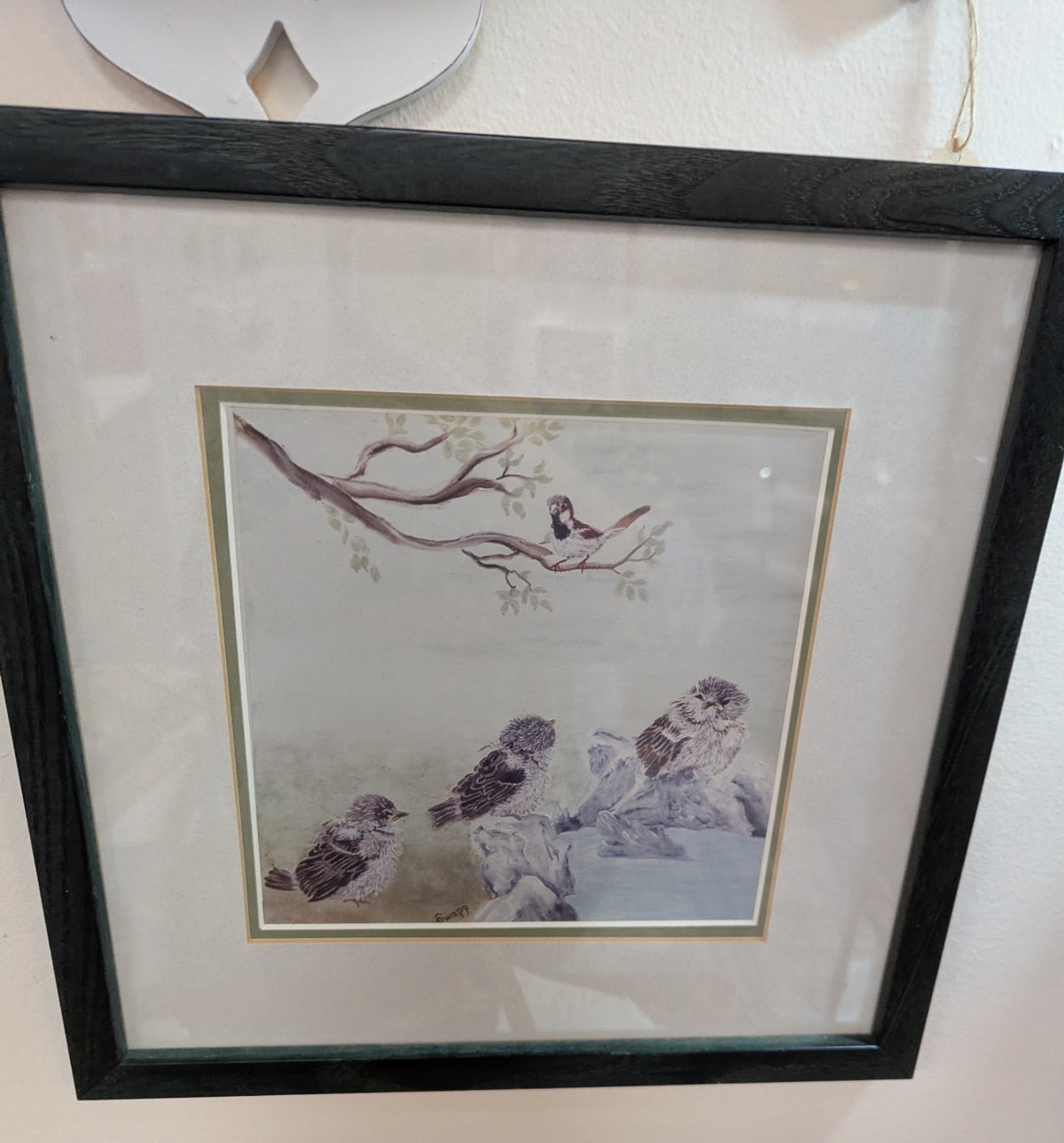 MCM Danish Artist Mads Stage Birds Watercolor and Ink