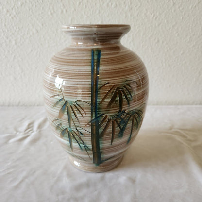 Midcentury Bamboo Motif Ceramic Vase