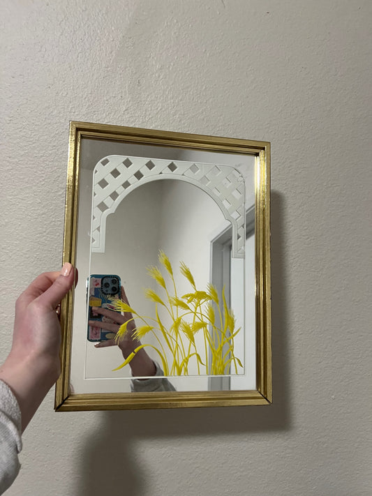 Rare Vtg. Jim Roslof Academy Arts Mirror with Wheat and Lattice design