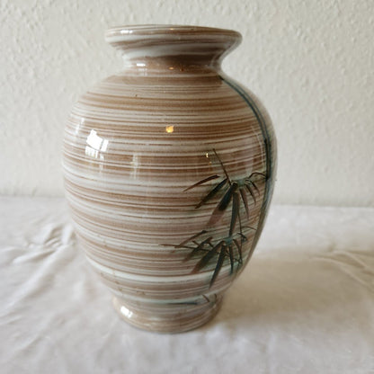 Midcentury Bamboo Motif Ceramic Vase
