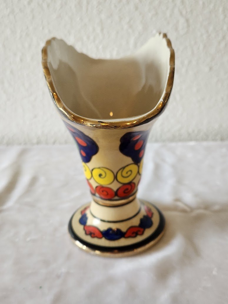 1930s Art Deco Czech Ditmar Urbach Fan Shape Vase