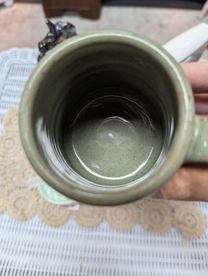 Green Specked Stoneware Mug