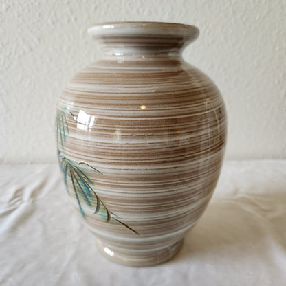 Midcentury Bamboo Motif Ceramic Vase