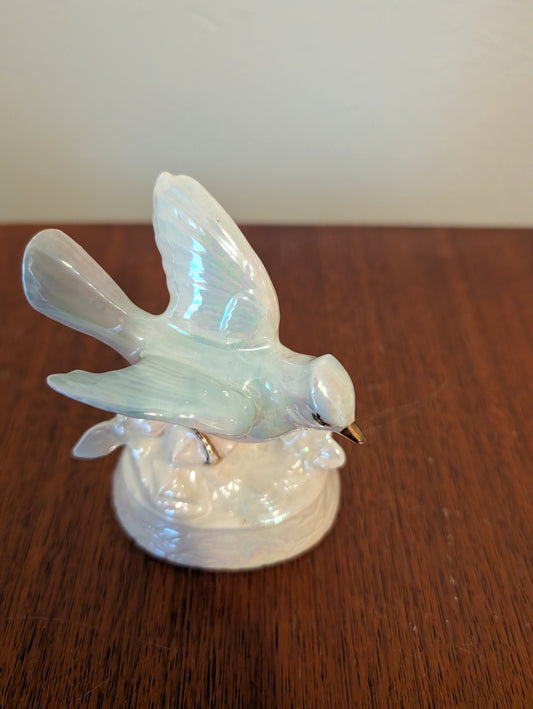 Vintage Iridescent Bird Statue