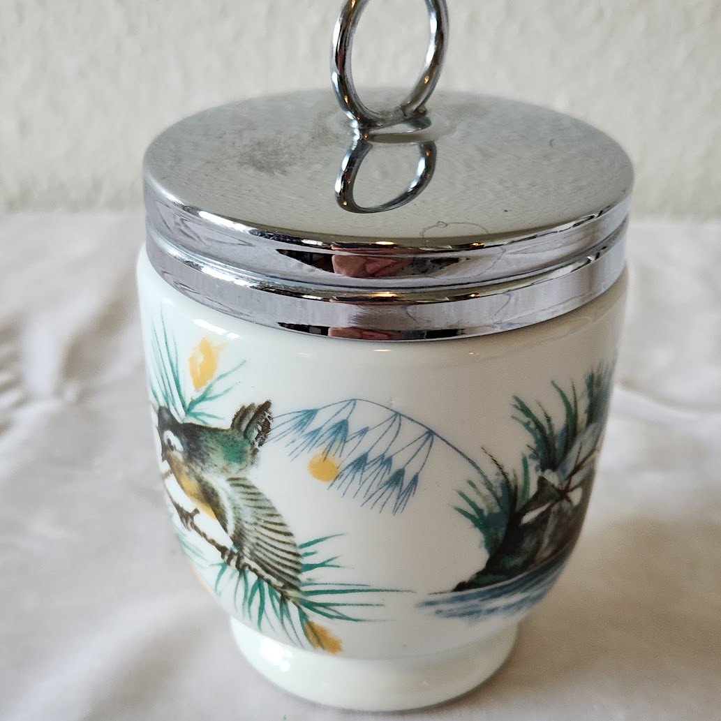 Royal Worcester King Size Egg Coddler - "Birds"