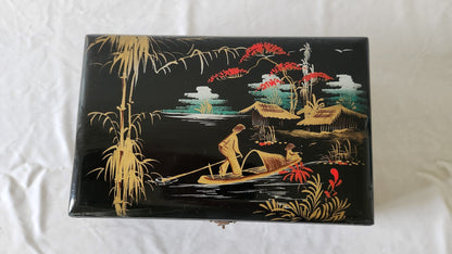 Midcentury Asian Lacquer Jewelry Box