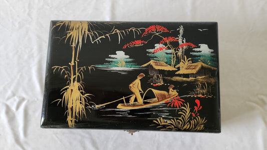 Midcentury Asian Lacquer Jewelry Box