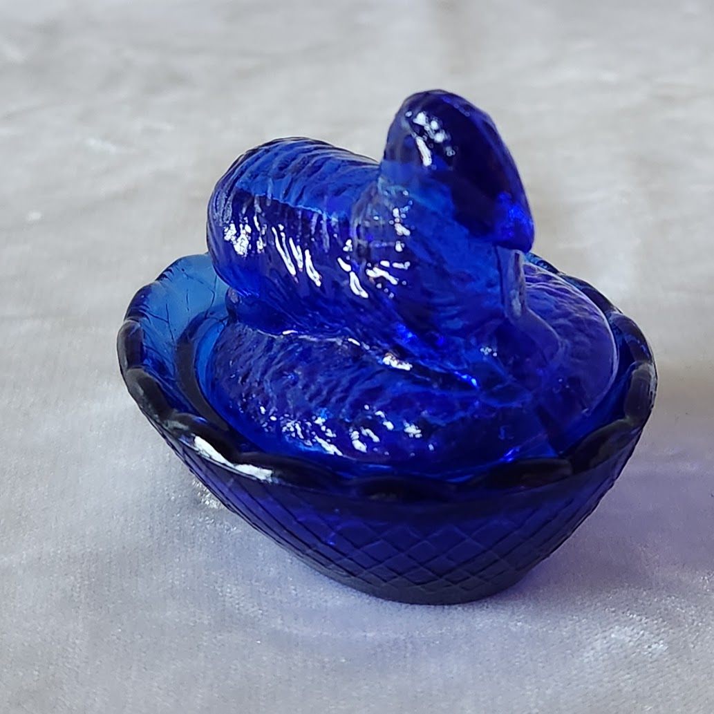 Cobalt Blue Mini Lamb on Nest Trinket Dish