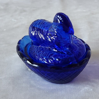 Cobalt Blue Mini Lamb on Nest Trinket Dish