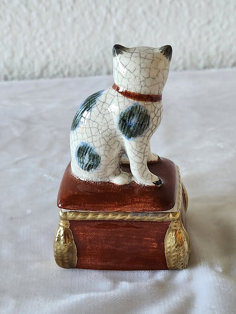 1981 Fitz & Floyd Cat Trinket Box