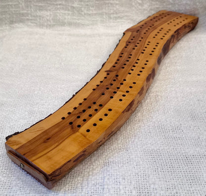 C. 1960 Mahogany cribbage board hand made